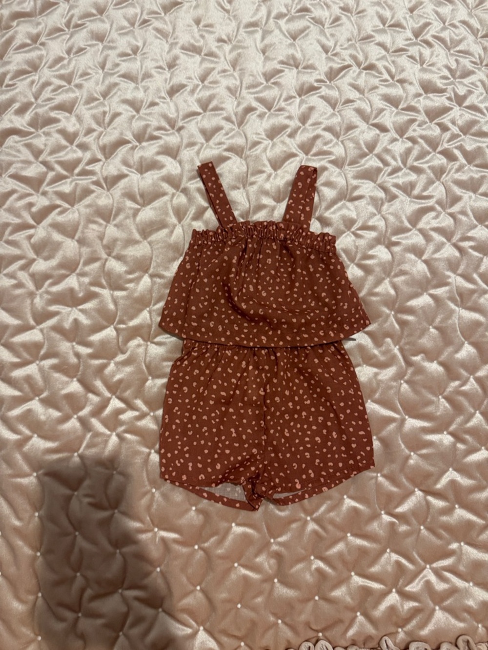 Carter's Rust Brown Polka Dot Girls' Matching Top and Shorts Set